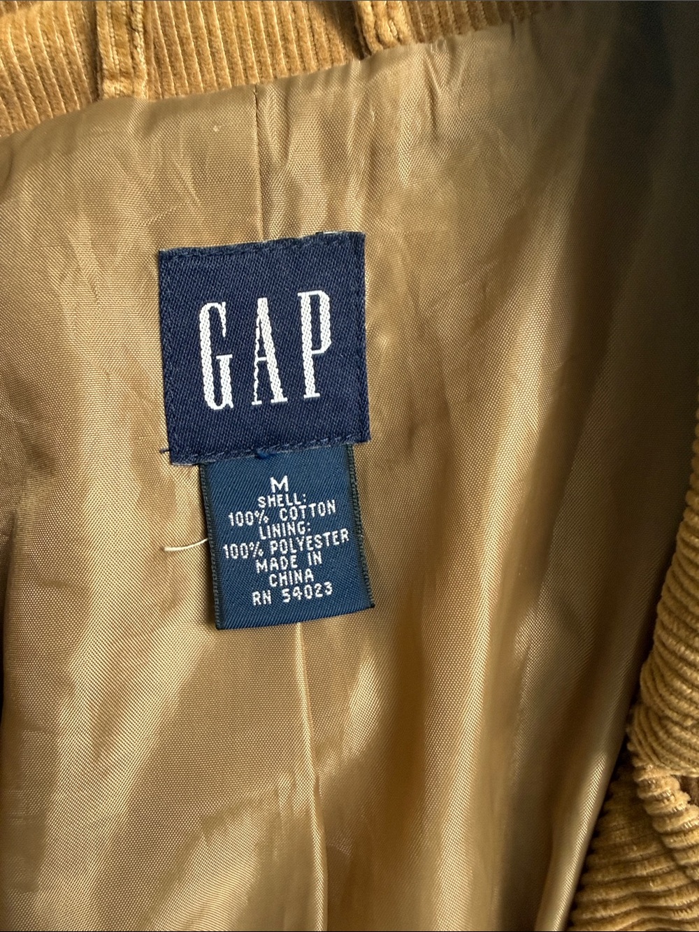 Y2K GAP Double-Breasted Corduroy Trench Coat in Camel Brown - Picture 4 of 4